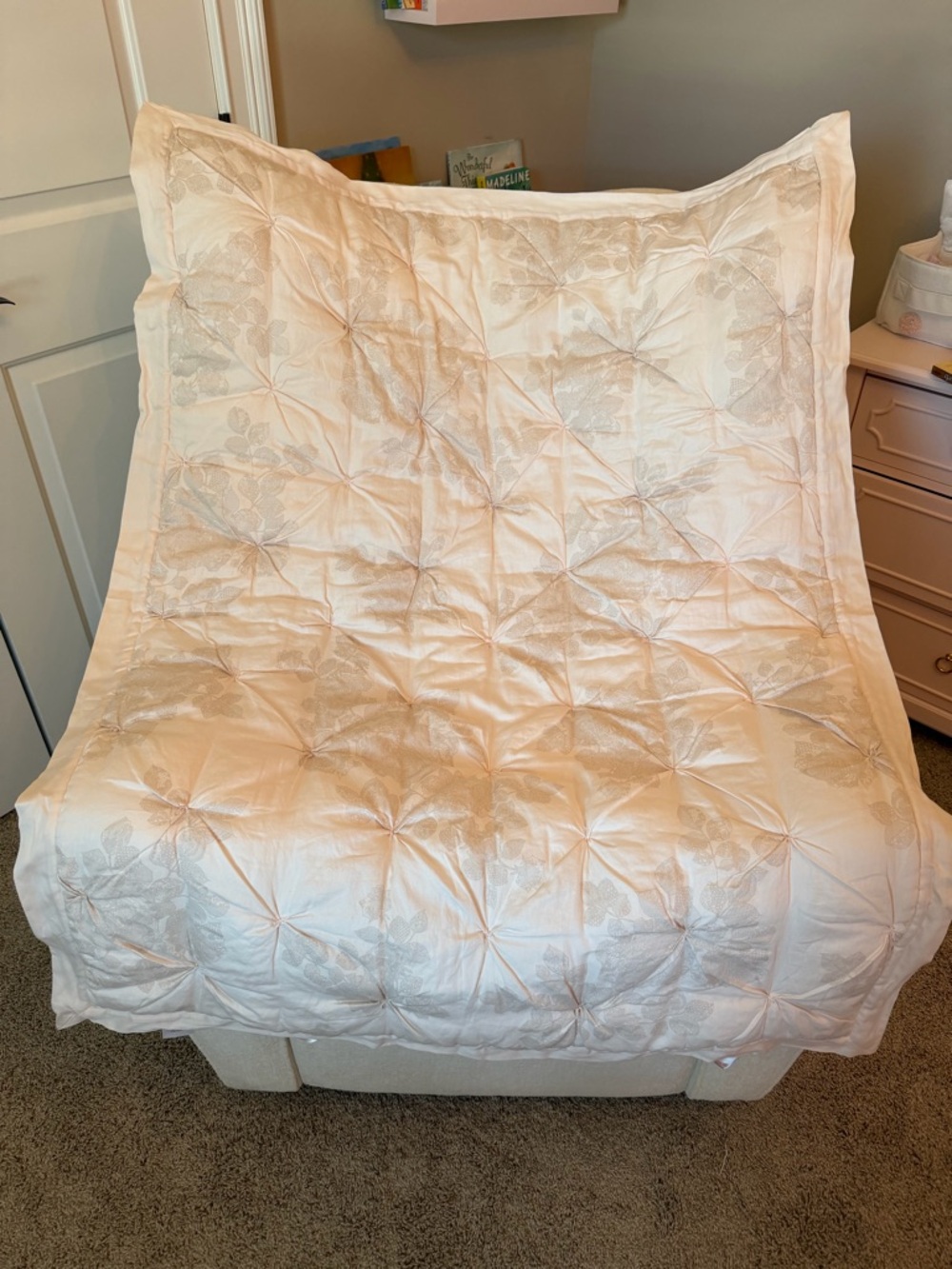 NWOT Pottery Barn Kids Monique Lhuillier Ethereal Lace  baby/toddler quilt